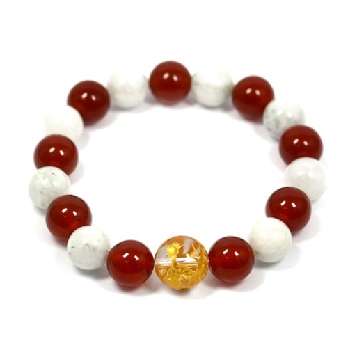 힐링젬  황룡 카넬리안 문스톤 원석팔찌 보석팔찌 24R-440