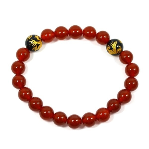 힐링젬  원석팔찌 쌍황룡 커넬리안 남자팔찌 24R-434