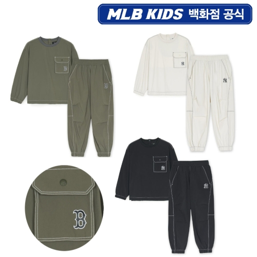 MLB키즈 베이직 아웃도어 우븐 맨투맨 세트 (7AS2B0151)