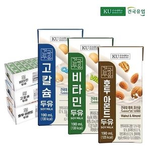 건국유업 건국두유 고칼슘 두유 190ml 24개 + 비타민 두유 190ml 24개 + 호두 아몬드 두유 190ml 24개