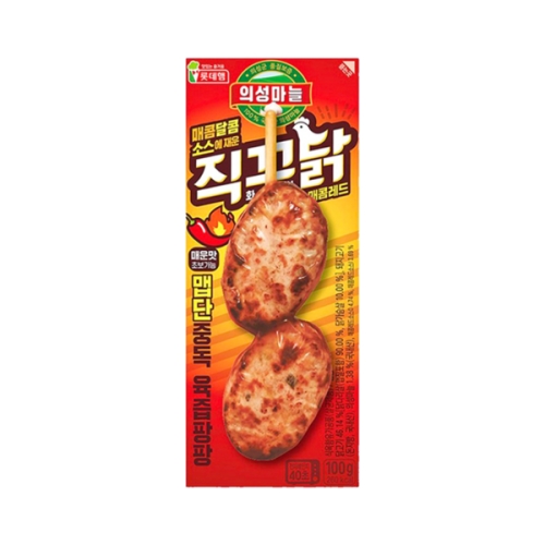 롯데푸드  롯데햄 의성마늘 직꾸닭 매콤레드 100g