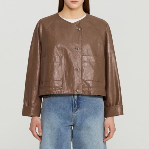 쉬즈미스 여성 라운드 레더 자켓 SWWJKP12060