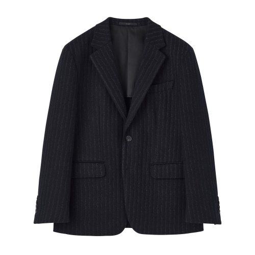 맨잇슈트 남성 네이비 울혼방 스트라이프 클래식 저지 콤비 재킷