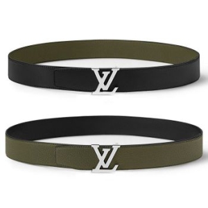 루이비통 LV Heritage 헤리티지 버클 35mm 리버서블 레더 벨트 카키 121637695
