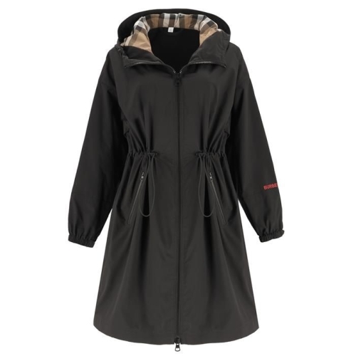 버버리 여성 드로스트링 롱 후드 자켓_80842671