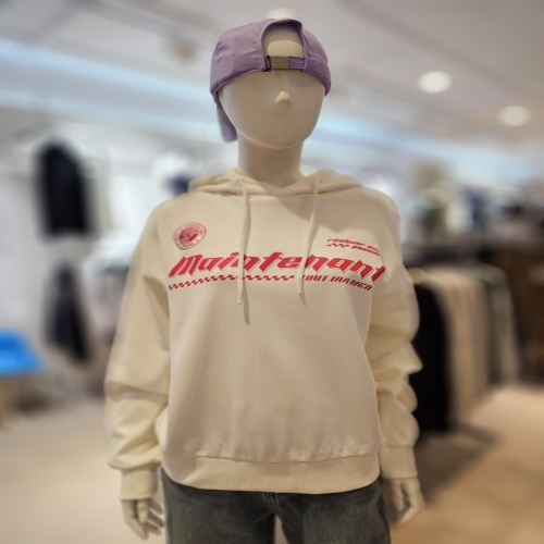 클라이드.n FPATS622F 여성 래터링 후드티셔츠 2컬러