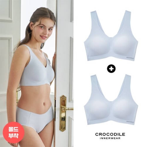 크로커다일 감탄 라이크라 쉘론 몰드부착 런닝형 브래지어 2종