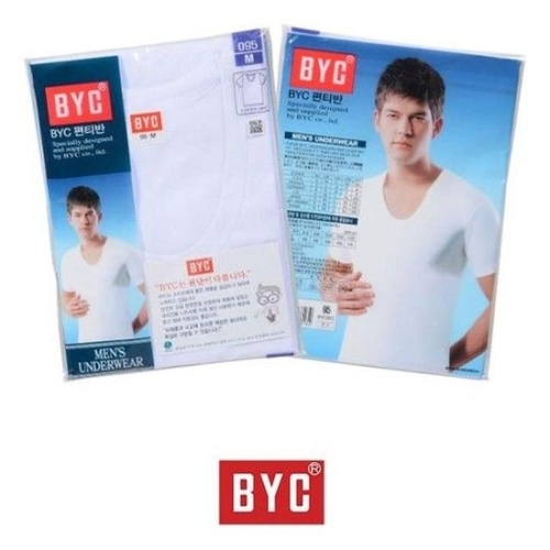 BYC JHMM3OQR_51HC 순면 무지 남성 반팔 런닝