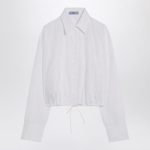 프라다 SS25 긴팔 셔츠 White shirt with drawstring White P400IOOO1XV2