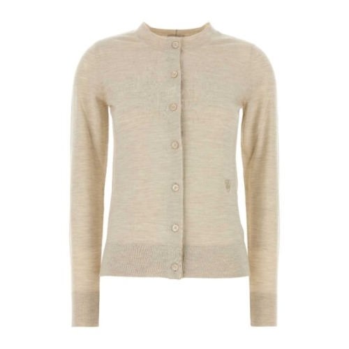 버버리 라이트웨이트 긴팔 버튼 클로저 샌드 울 가디건 8103104