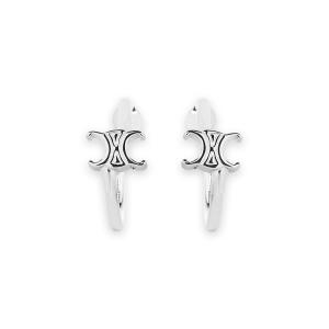 셀린느  트리옹프 애시메트릭 후프 실버 귀걸이 460RD6BRA.36SI