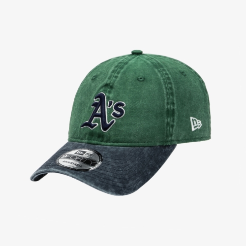 MLB 뉴에라 공용 오클랜드 애슬레틱스 피그먼트 워싱 볼캡 그린 14561826