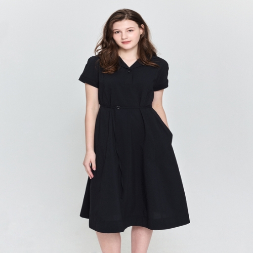 헤지스레이디스 여성 네이비 스트랩 반팔원피스_HSDR5BP60N3