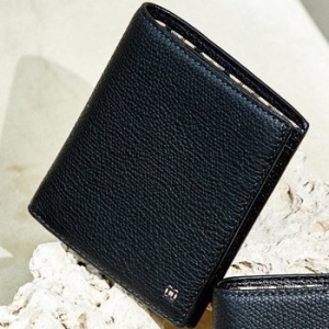 닥스 블랙 유럽 수입 가죽 내부 체크 라인 포인트 중지갑 DBWA5E852BK