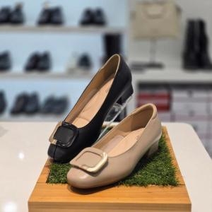 허시파피 세이브존04 여성컴포트세미스퀘어골드장식3cm 블랙베이지 333FP422,333 S15779457