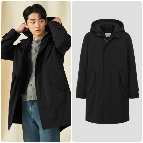 빈폴 남성성 후드 디태처블 코트 블랙_BC5130CP25