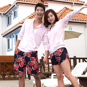 조이크루 B비치후드 비치웨어/거즈가디건/여성/집업커플룩