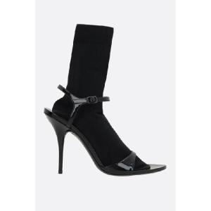 발렌시아가 Avenue Sock sandals in patent leather and knit 810517W12H21010