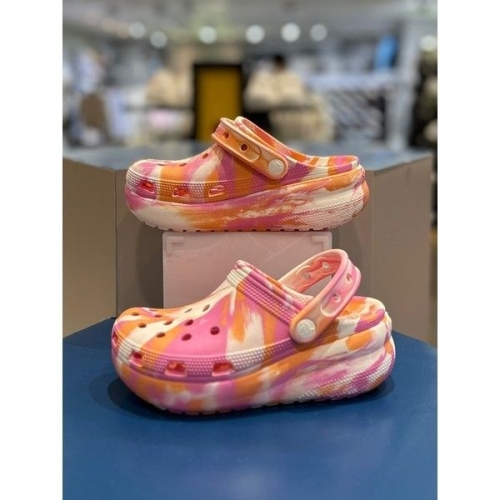 크록스키즈 클래식 마블 큐티 클로그 키즈 파파야멀티 (207837-83F)