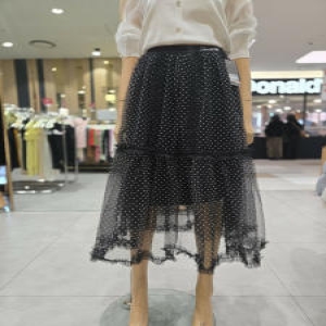 에고이스트 도트 레이스 배색 라인 스커트 ER2JS-302