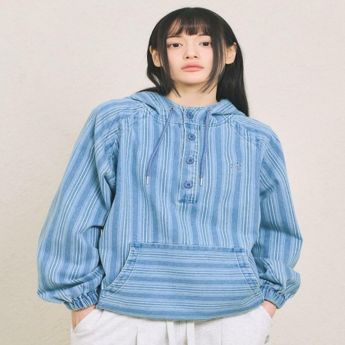 WONDERPLACE 꼬모니노즈 남녀공용 STRIPE HOOD SHIRT 3COLOR WN246TBHDZ02