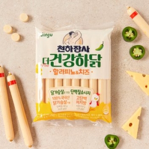 진주햄  천하장사 더 건강하닭 할라피노&치즈 16개입 448g