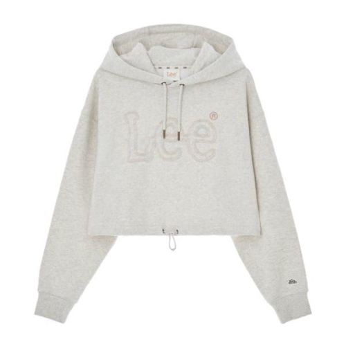 LEE 우먼 크롭 빅 트위치 후드 티셔츠 오트밀 LE2403HD60OT 1420249 S
