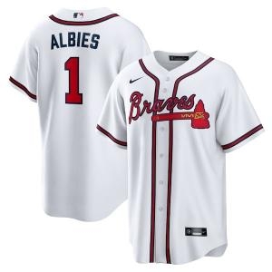 나이키 916162 MLB Ozzie Albies 애틀랜타 브레이브스 홈 플레이어 네임 저지 화이트