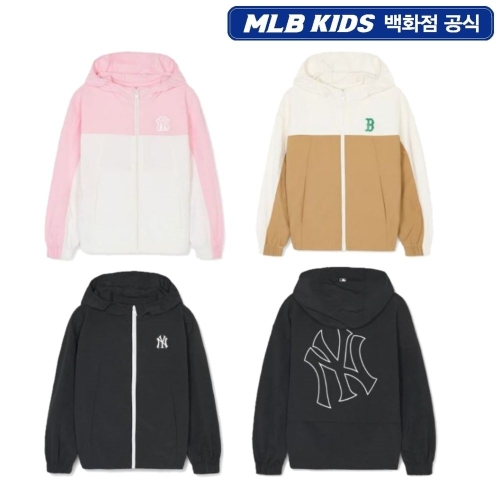 MLB키즈 아웃도어 컬러블럭 바람막이 (7AWJCP143)
