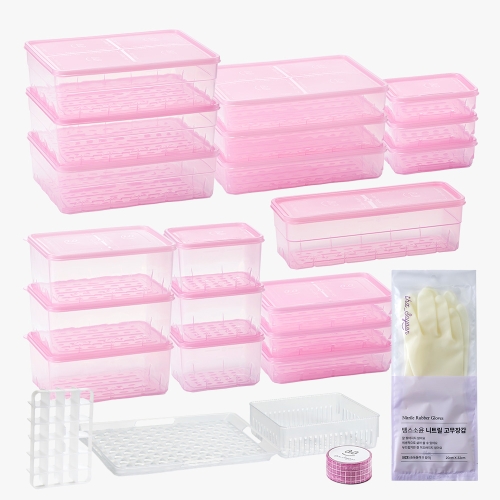 땡스소윤 냉동실 전용 밀폐용기 새출발세트 24종