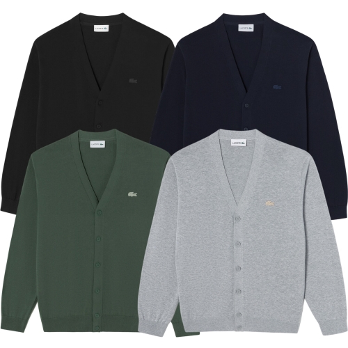 라코스테 남성 베이직 V넥 가디건_AH086E-55G HCF