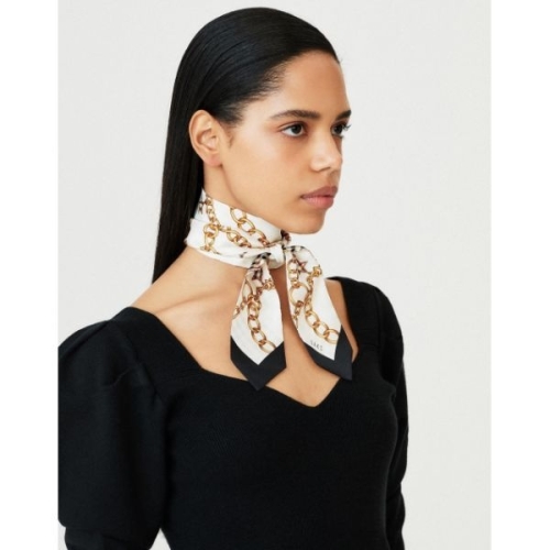 닥스 베이지 체인프린트 쁘띠 실크스카프 DCSC5E821I2