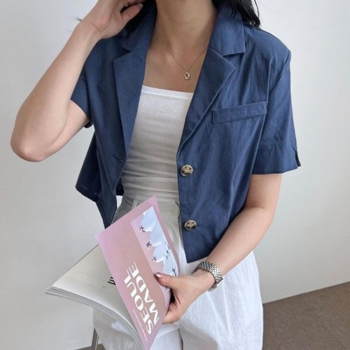 볼레 디몬드 반팔 크롭자켓 UUW004 스키점퍼복 자켓 모직 숏 폴라 여성 앙고라 미니 무지 코트 흐 로