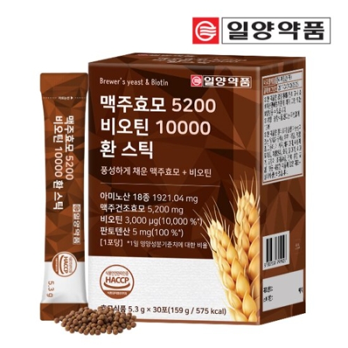 일양약품 맥주효모 5200 비오틴 10000 환 스틱 5.3g 30포