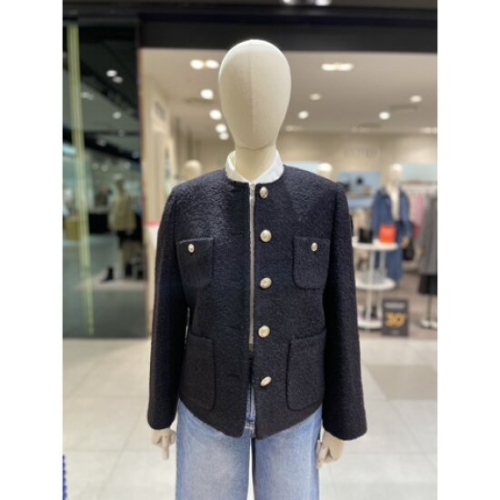 씨씨콜렉트 여성 라운드넥 부클 재킷 C251MSF107