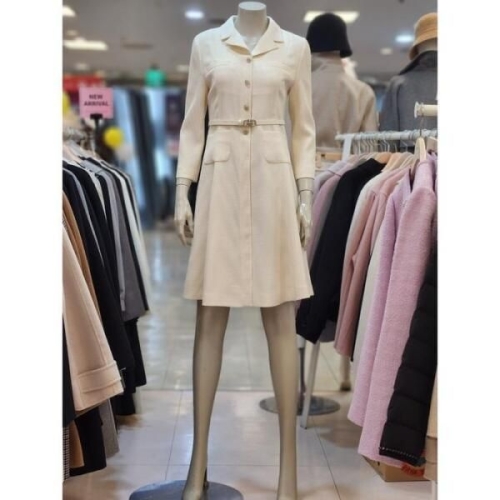 스위트숲 여성 셔츠형 벨티드 플레어원피스 SB3OPM6