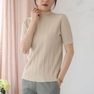 벨라 반팔 반목 니트 QKN101