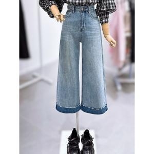 레코브 밑단 커프 9부 데님팬츠 LC31E3DP515X