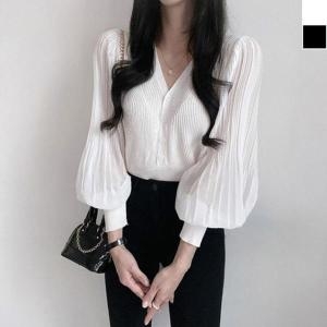 오노마 ONM 브이넥 퍼프 블라우스 가디건 1P 하객룩 데일리룩 11103520