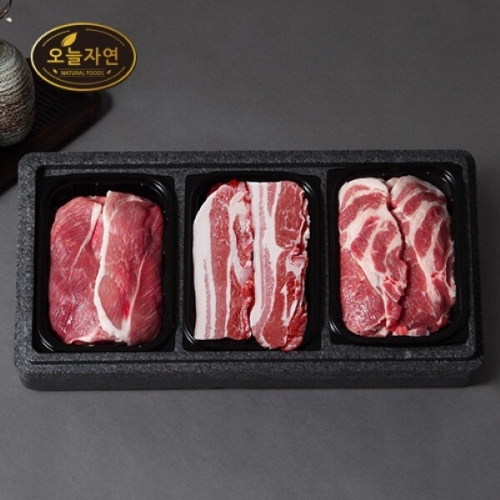 동명축산  오늘자연 한돈 오겹살 실속 구이세트 (오겹살+목살+앞다리살) 1.5kg