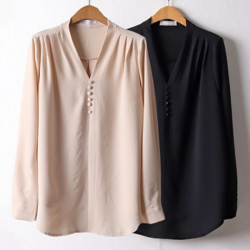 아이우먼 위쉬몰 IR 단추브이넥블라우스 I105H501 빅사이즈