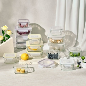 글라스락 클래식 화이트에디션 정사각 10종 세트