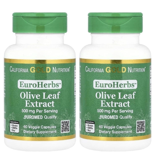 캘리포니아골드뉴트리션 EuroHerbs 올리브 잎 추출물 60캡슐
