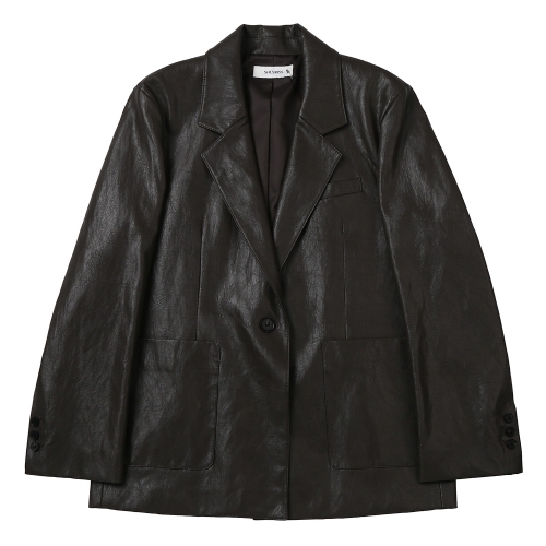 쉬즈미스 여성 싱글 버튼 레더 자켓 SWWJKP12050