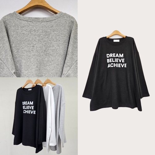 시드마켓 드림박스레터링긴팔티 502T752S 빅사이즈 여성의류