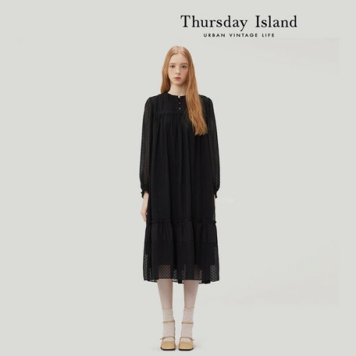 써스데이아일랜드 여성 레이스 포인트 맥시 원피스 T232MOP535W