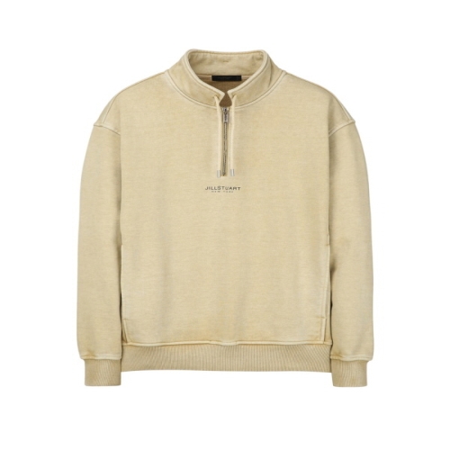 베이지 모크넥 반집업 가먼트다잉 스셔츠 JNTS5A105I2