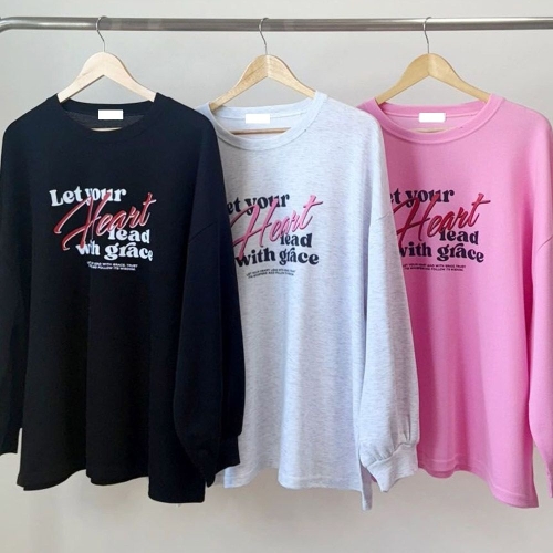 아이우먼 빅사이즈나염티 T758L502 하트텍스트라운드박스티 NM