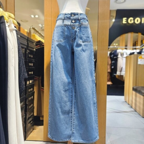에고이스트 여성 포켓 포인트 와이드 데님 팬츠 ER2DP861