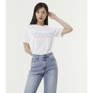 플라스틱아일랜드 여성 실켓터링 레터링 티셔츠 PR7CH302